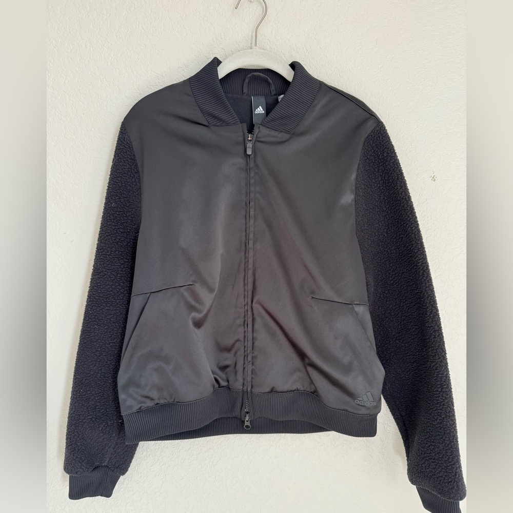 ADIDAS Women’s Athletics Sport ID Lightweight Sherpa Bomber Jacket